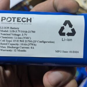 Pin Li-ion 3.7V 10Ah - 2 Cell EVE 50E 21700 (1S2P), Đầu Nối JST